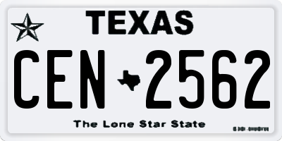 TX license plate CEN2562