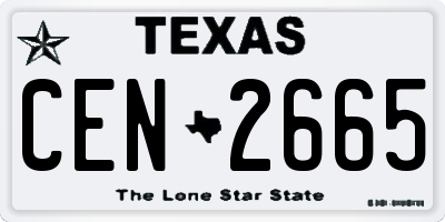 TX license plate CEN2665