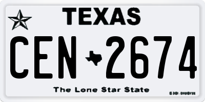 TX license plate CEN2674