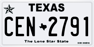 TX license plate CEN2791