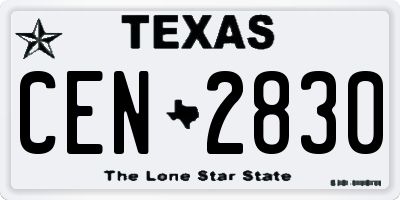 TX license plate CEN2830
