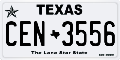 TX license plate CEN3556