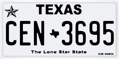 TX license plate CEN3695