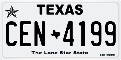 TX license plate CEN4199