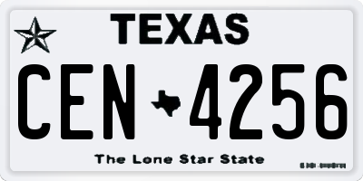 TX license plate CEN4256