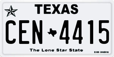 TX license plate CEN4415