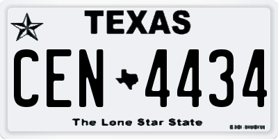 TX license plate CEN4434