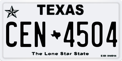TX license plate CEN4504