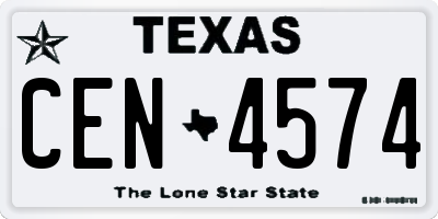 TX license plate CEN4574