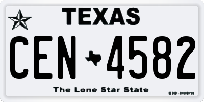 TX license plate CEN4582