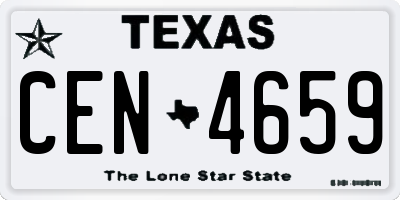 TX license plate CEN4659