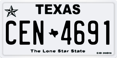 TX license plate CEN4691