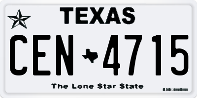 TX license plate CEN4715