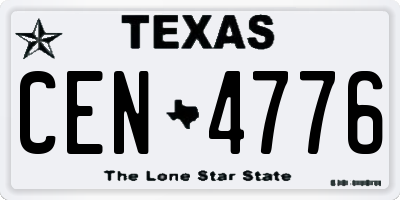 TX license plate CEN4776
