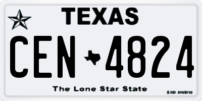 TX license plate CEN4824
