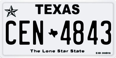 TX license plate CEN4843