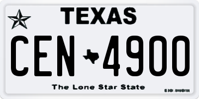 TX license plate CEN4900