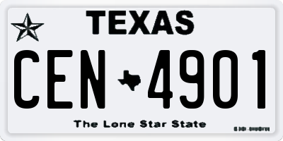 TX license plate CEN4901