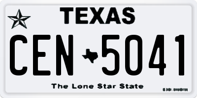TX license plate CEN5041