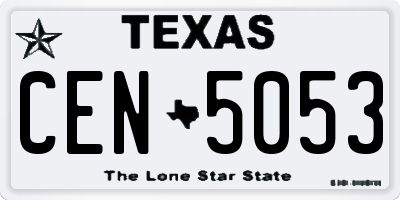 TX license plate CEN5053