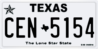 TX license plate CEN5154