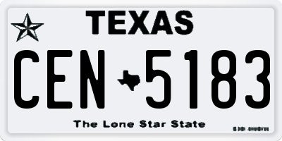 TX license plate CEN5183
