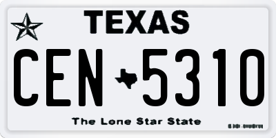 TX license plate CEN5310