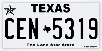 TX license plate CEN5319
