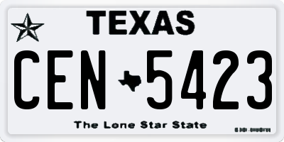 TX license plate CEN5423