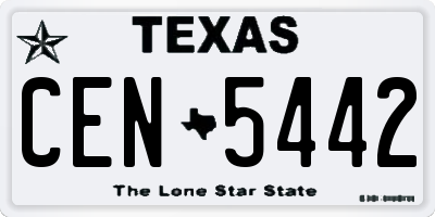TX license plate CEN5442