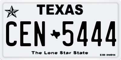 TX license plate CEN5444