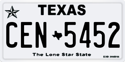 TX license plate CEN5452