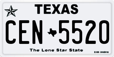 TX license plate CEN5520