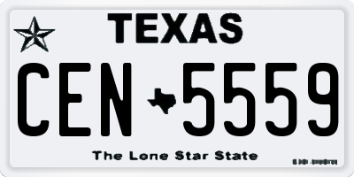 TX license plate CEN5559