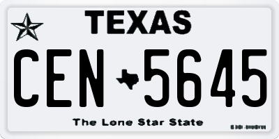 TX license plate CEN5645