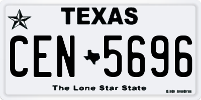 TX license plate CEN5696