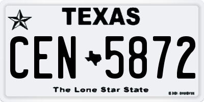 TX license plate CEN5872
