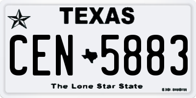 TX license plate CEN5883