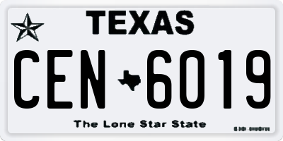 TX license plate CEN6019