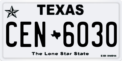 TX license plate CEN6030
