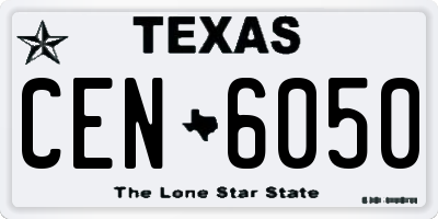 TX license plate CEN6050