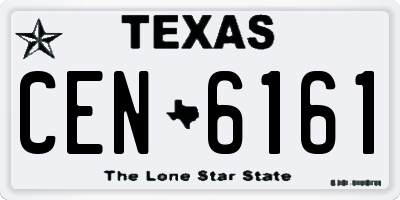 TX license plate CEN6161