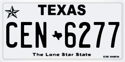 TX license plate CEN6277
