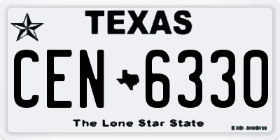 TX license plate CEN6330