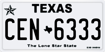TX license plate CEN6333