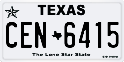 TX license plate CEN6415