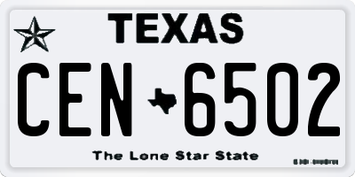 TX license plate CEN6502