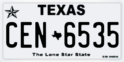 TX license plate CEN6535