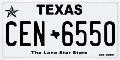 TX license plate CEN6550
