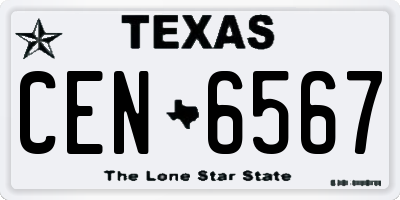 TX license plate CEN6567